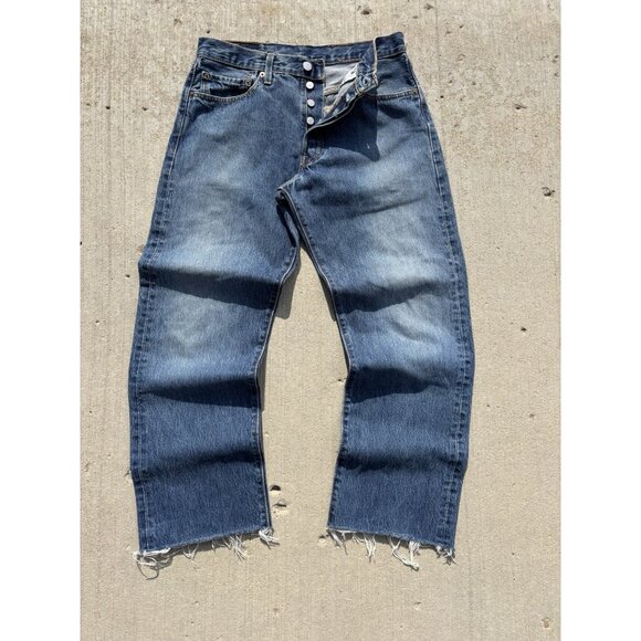 90’s Levi 501 Raw Selvedge Denim Jeans Raw Hem 31x30 - Picture 6 of 11